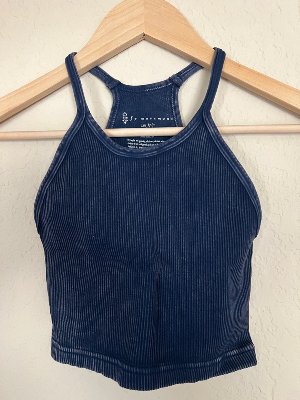 Free People FP Movement Happiness Runs Crop Tank / Sports Bra Navy Blue XS/S